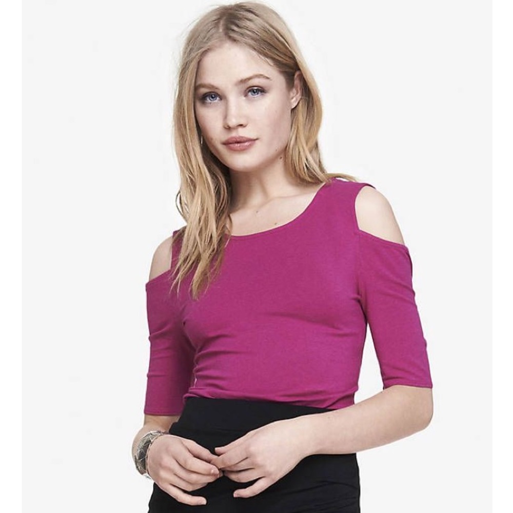 Express Fitted Cold Shoulder Top- Size XS